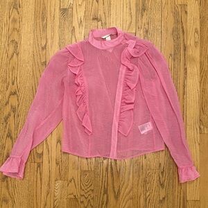 H&M Pink Ruffle Blouse